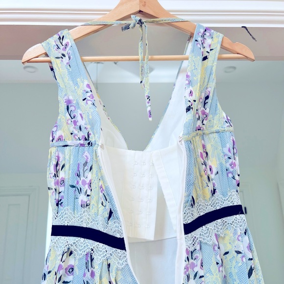 Self-Portrait | Tiered Floral Print Chiffon Mini Dress - Size US 0/UK 4 - Picture 4 of 4